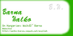 barna walko business card